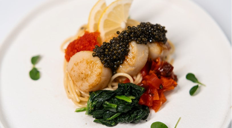 Spaghetti with Caviar and Seared Scallops – Attilus Caviar